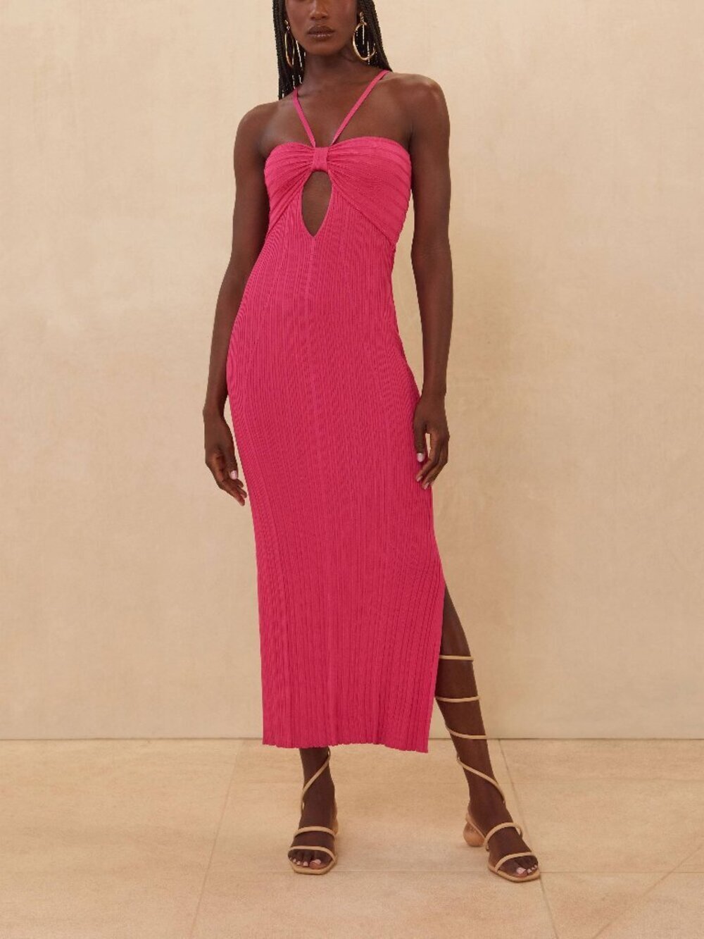 Cult Gaia Elfreda Knit Midi Dress Wedding Guest Cocktail Party Formal Bodycon